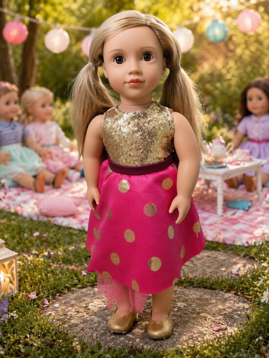 Our Generation Other - Our Generation Girl 18 Inch Doll Pink Gold Sequined Princess Sarah Royalcore